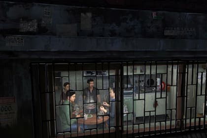 Render del callejón, cuando se calculó su ubicación y aspecto, antes del rodaje.