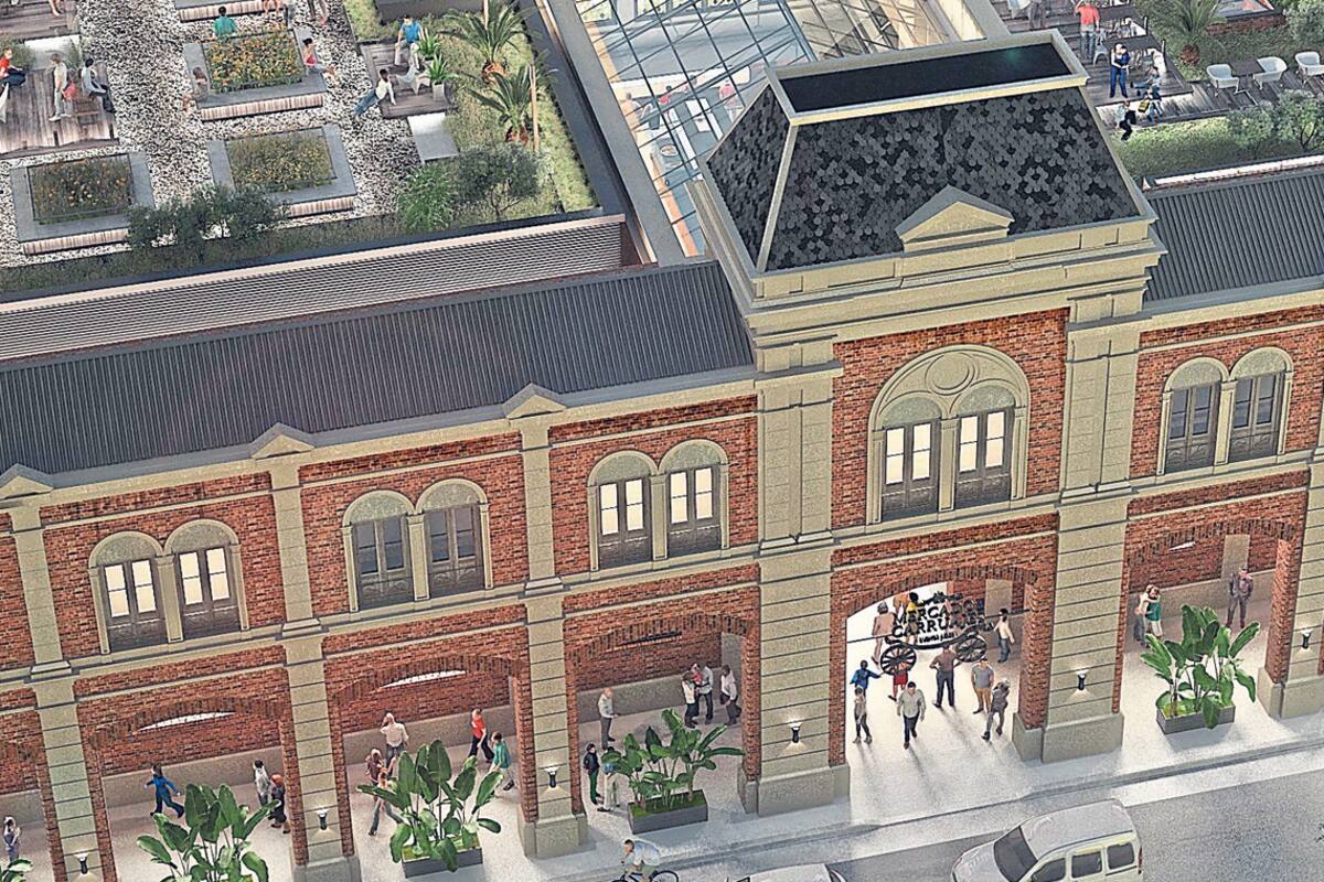 El proyecto de seis millones de euros de inversión será un mercado gourmet que proyectará la escena gastronómica local al mundo (render del Mercado de Carruajes)