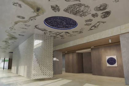 Render del mural ganador del Premio Azcuy