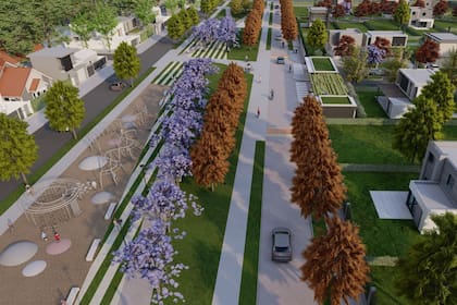 Render del proyecto de parque lineal que se hará en Boulogne