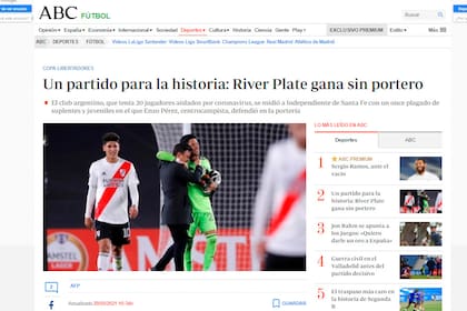 Repercusiones del triunfo de River Plate en portales del mundo.