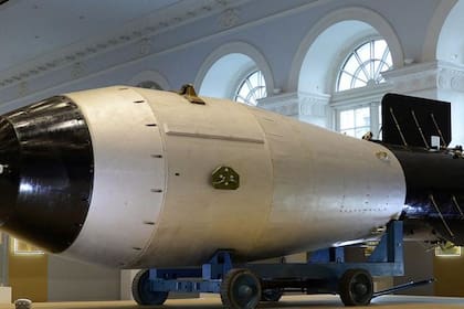 Replica de la bomba exhibida en Moscú, Rusia