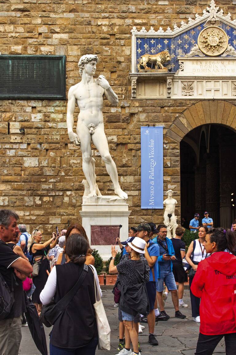 Réplica del David, en la Piazza della Signoria.