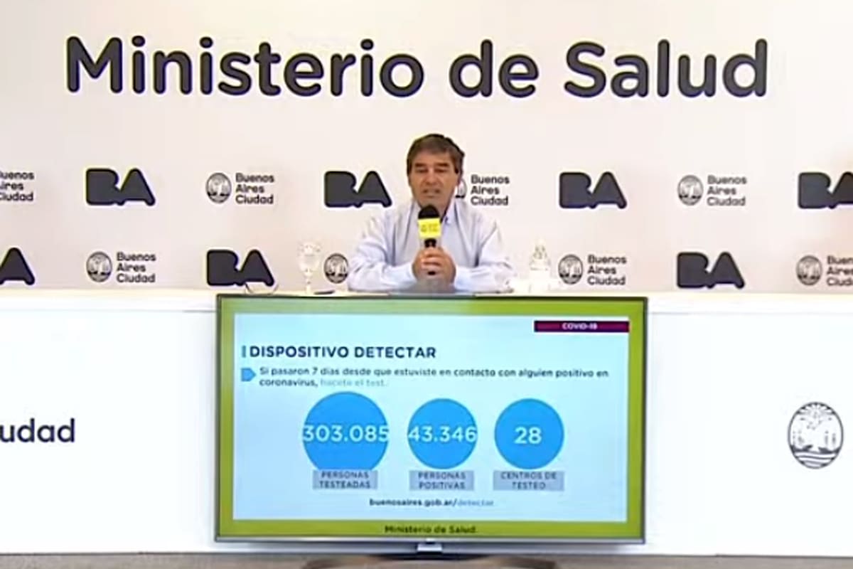 Reporte de casos de en CABA. Conferencia de Fernán Quirós