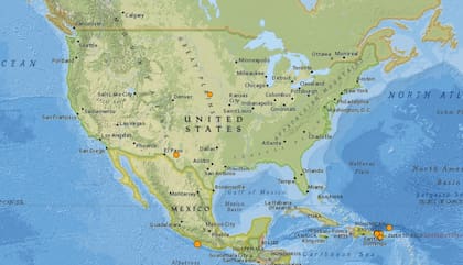 Reporte oficial de los temblores ocurridos en EE.UU. durante las últimas horas