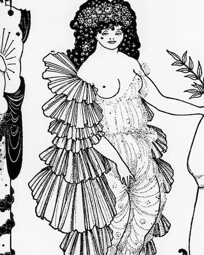 Representación de Lisístrata del ilustrador victoriano Aubrey Beardsley para una edición impresa de la comedia de Aristófanes