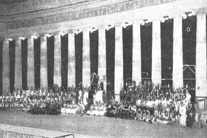 Representación de una escena imperial en el Circo Romano del Parque Japonés