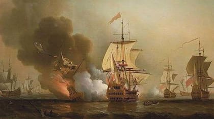 Representación del galeón de San José. Samuel Scott 1755