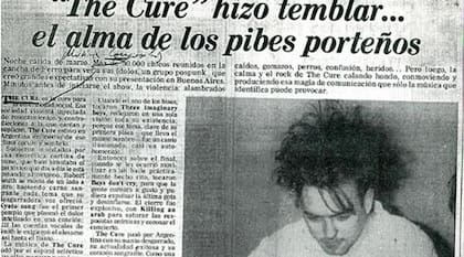 Reproducción de la crónica del show publicada por el diario La Razón