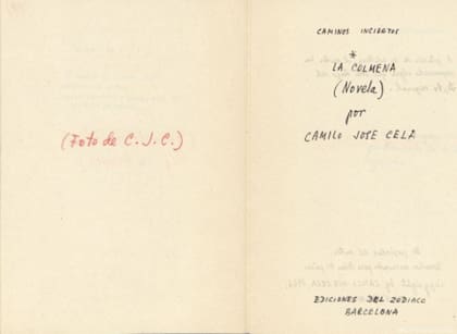 Reproducción de las páginas iniciales del manuscrito de la novela