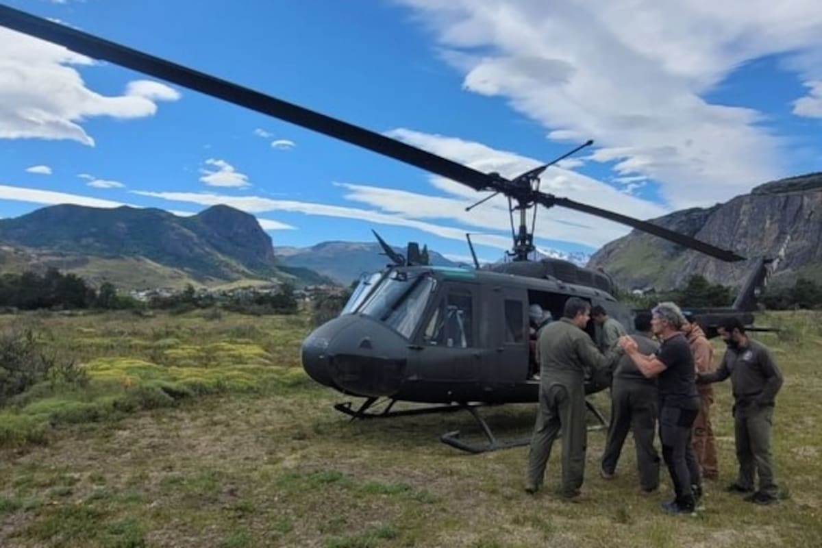 Rescataron con un helicóptero del Ejército a un escalador accidentado en la zona de El Chaltén