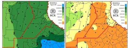 Reserva de agua útil en la zona agrícola núcleo