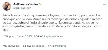 Respuesta de Guillermina Valdes a Candelaria Tinelli