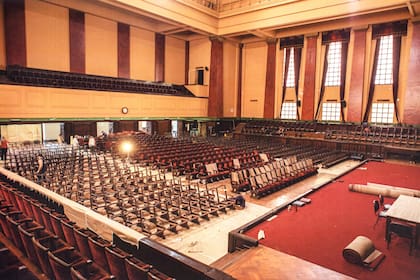 Vista de la majestuosa sala durante la restauración en el que intervino parte del equipo que trabajó en el masterplan del Teatro Colón