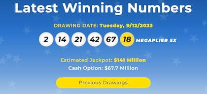 Resultados de la Lotería Mega Millions