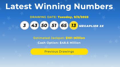 Resultados de la lotería Mega Millions del 5 de septiembre