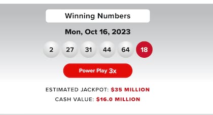 Resultados de la lotería Powerball del 16 de octubre
