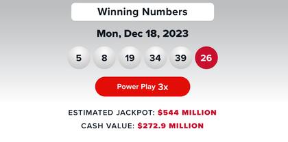 Resultados de la lotería Powerball del 18 de diciembre