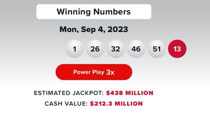 Resultados de la lotería Powerball del 4 de septiembre