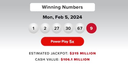 Resultados de la lotería Powerball del 5 de febrero