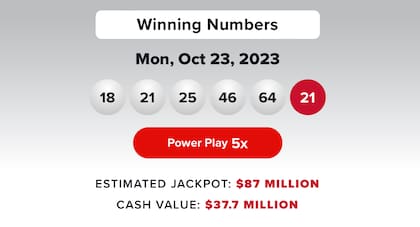 Resultados de Powerball del 23 de octubre