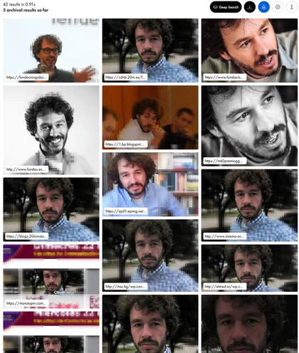 Resultados principales de PimEyes para el autor de este artículo