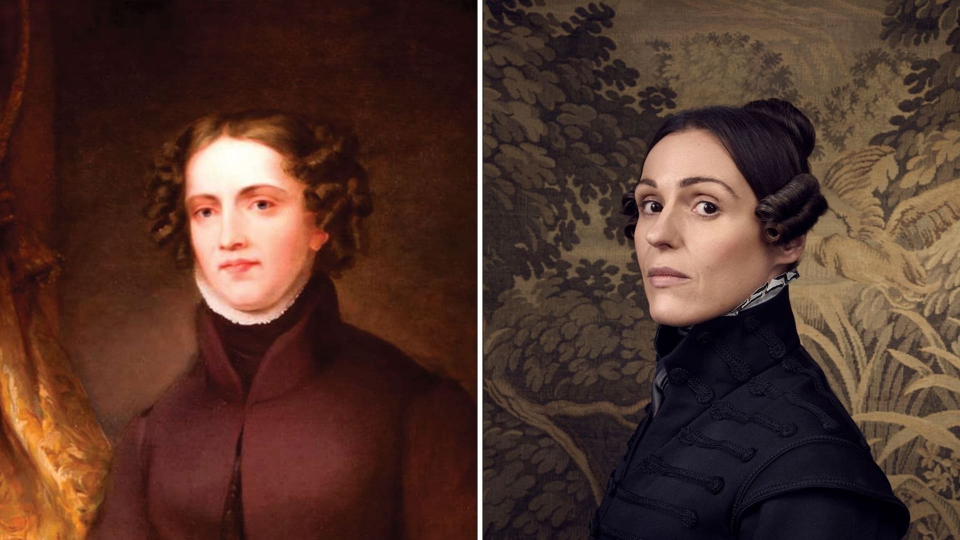 Retrato de Anne Lister y la interpretación de Suranne Jones.