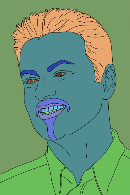Retrato de George Michael realizado en 2007 por Michael Craig-Martin