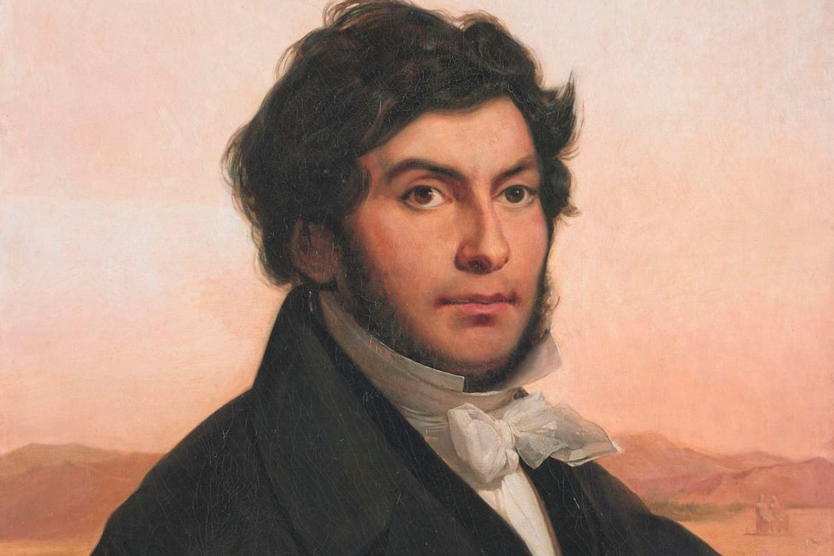 Retrato de Jean François Champollion, realizado por Léon Cogniet en 1831 y exhibido acualmente en el Museo del Louvre