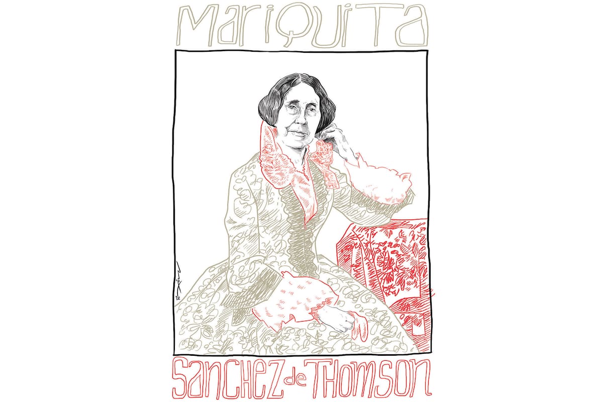 Retrato de Mariquita Sánchez de Thompson ilustrada por Max Aguirre