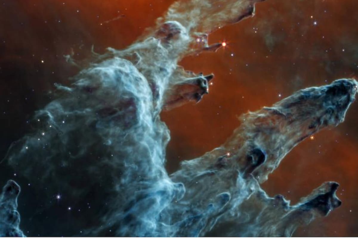 Retrato de Webb de los Pilares de la Creación (Foto: Nasa)