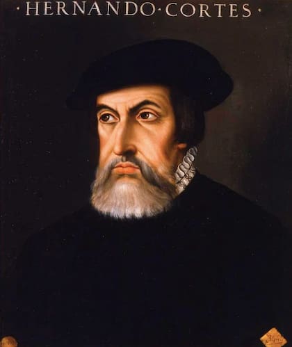 Retrato del conquistador español Hernán Cortés
