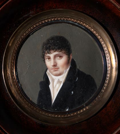 Retrato en miniatura, de seis centímetros de diámetro, pintado por J.A. Bouchard