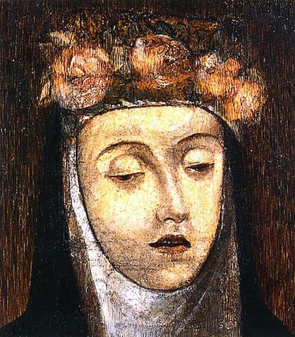 Retrato póstumo de santa Rosa, del artista italiano Angelino Medoro, fue pintado pocas horas después del fallecimiento
