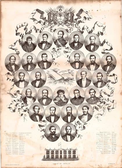 Retratos de los constituyentes al daguerrotipo ejecutados por Amadeo Gras ese ano en Santa Fe