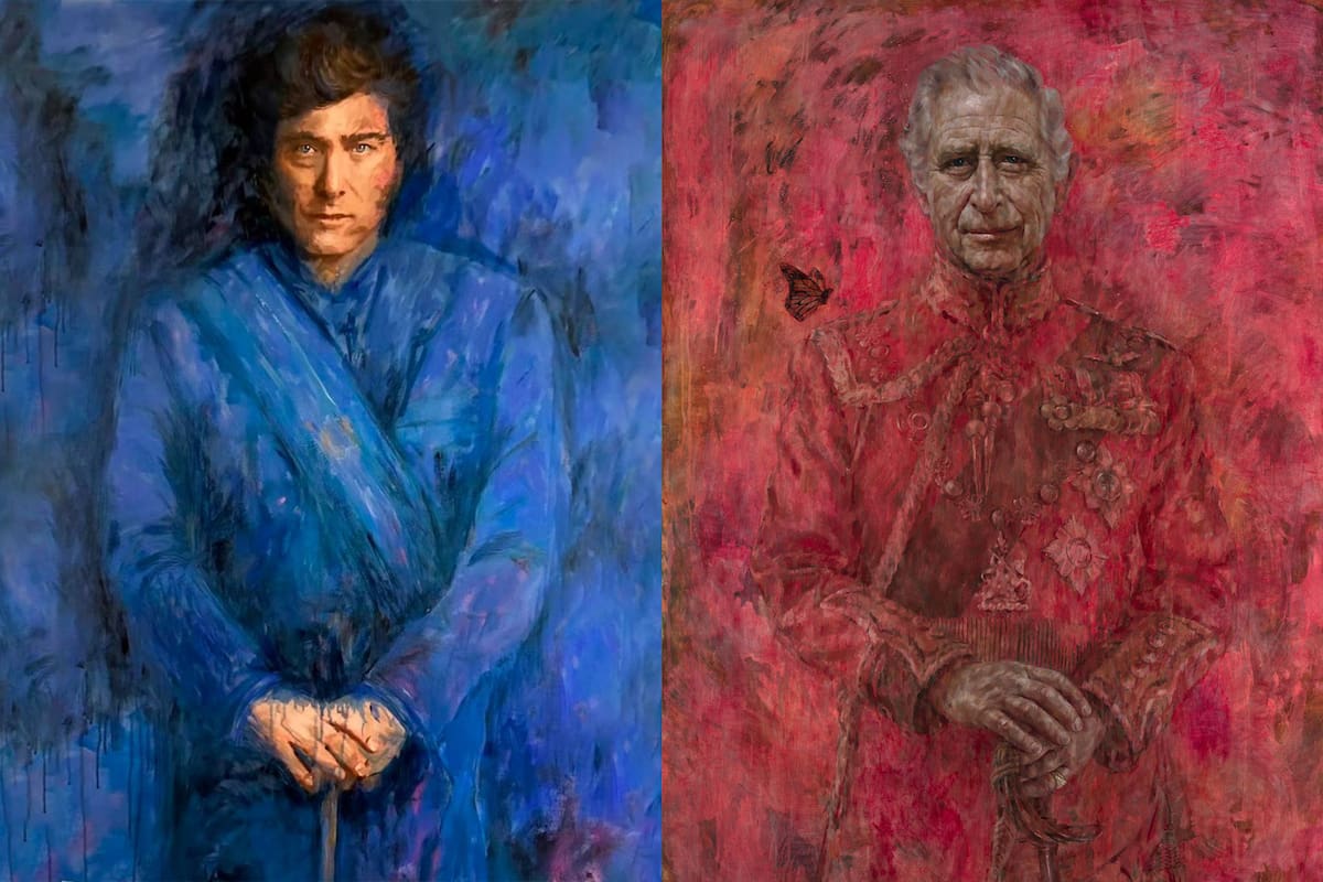 Retratos del Presidente argentino y de Carlos III de Inglaterra