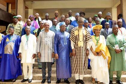 Reunión de cancilleres y sus comitivas de Burkina Faso, Níger y Malí, en mayo de 2024 (Archivo)