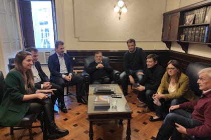 Reunión del interbloque de Juntos por el Cambio en el despacho de Mario Negri