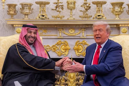 Reunión del presidente Trump con Mohammed ben Salman, heredero saudita. Photo: -/SPA/dpa