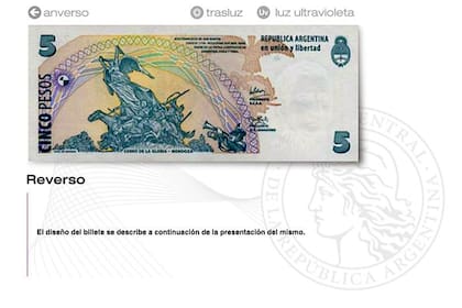 Reverso del billete que comenzó a circular en 1998.