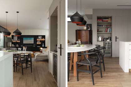 Revestimiento de pared ‘Novel Wall Panel’ (The Flooring Company). El vajillero, heredado de su abuela.
