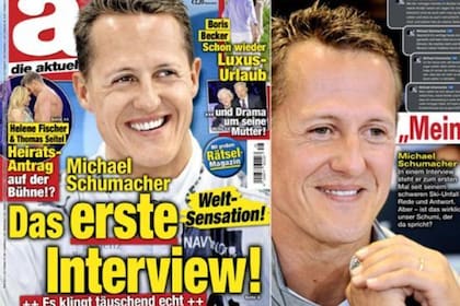 Revista Die Aktuelle. Portada de la revista con una supuesta entrevista a Michael Schumacher