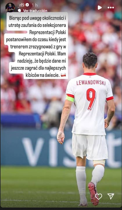 Revuelo en las redes: Lewandowski renunció a su selección y le apuntó al DT de Polonia.