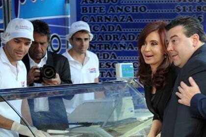 Ricardo Bruzzese, con Cristina Kirchner en el lanzamiento de Carnes para Todos