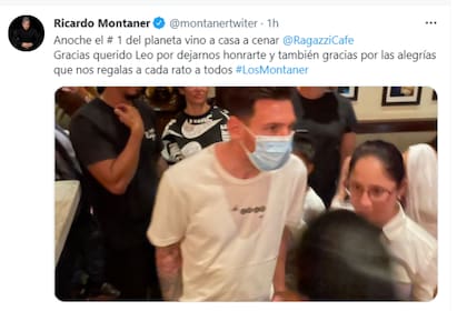 Ricardo Montaner subió la imagen de Lionel Messi en el restaurante Ragazzi Cafe, de su propiedad