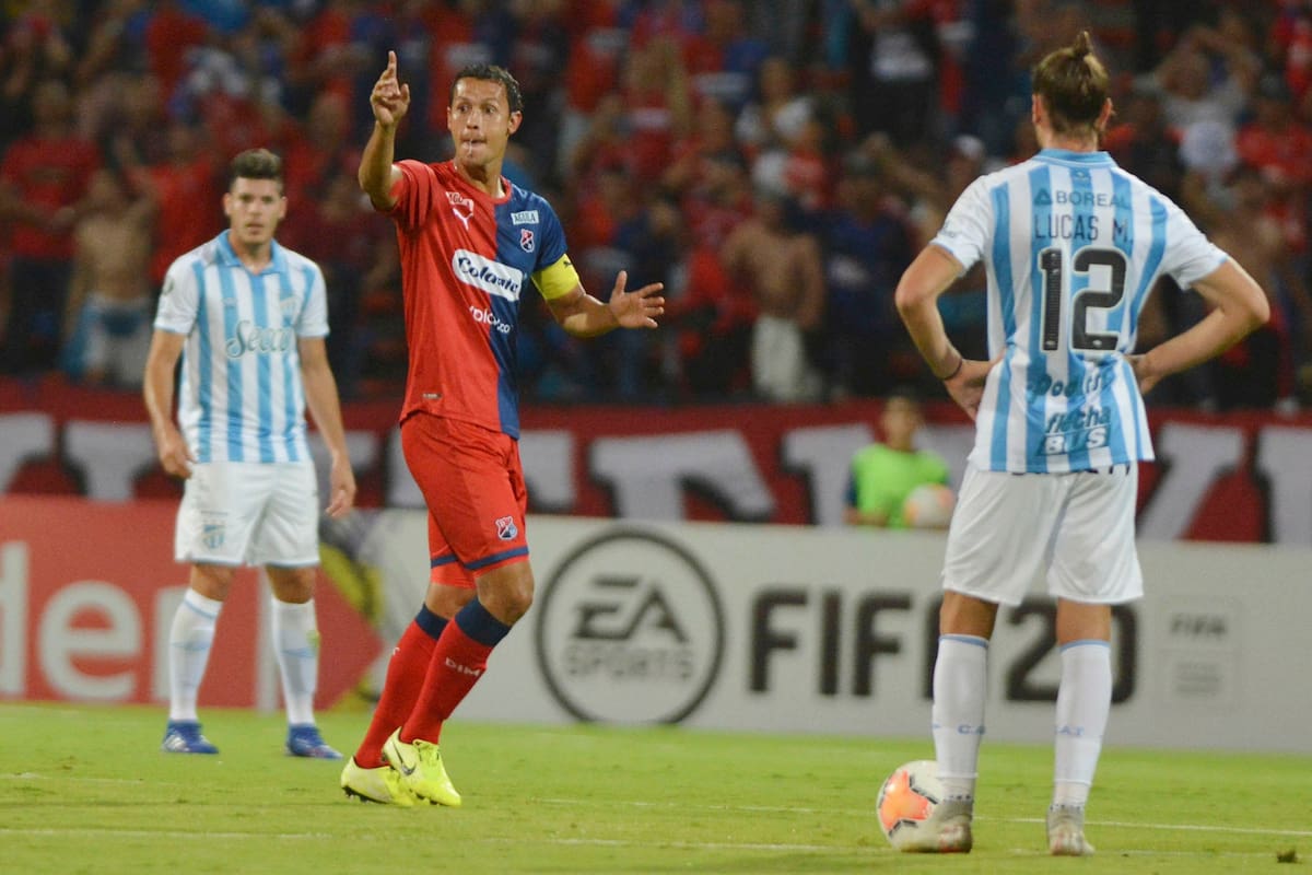 Ricaute, autor del gol del 1-0 para Independiente Medellín ante Atlético Tucumán