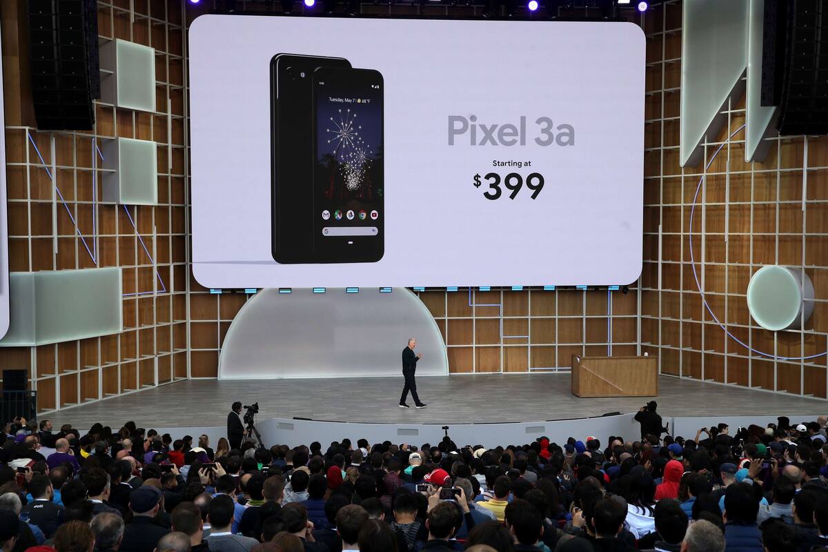 Rick Osterloh, el jefe de hardware de Google, presenta el Pixel 3a en el inicio del Google I/O