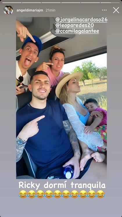 "Ricky dormí tranquila", Di María y su divertida broma a la esposa de Paredes