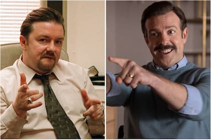 Ricky Gervais en The Office y Jason Sudeikis en Ted Lasso