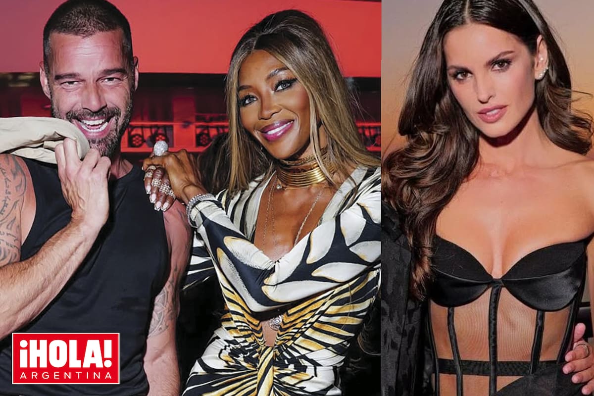 Ricky Martin, Naomi Campbell e Izabel Goulart, de fiesta.